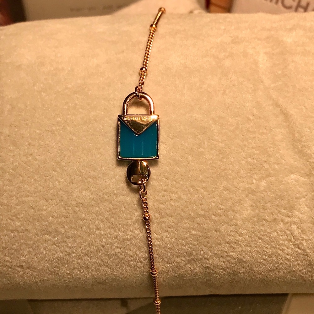 ๐ MICHAEL KORS 14K Rse Gld/Genuine Agate Bracelet - Picture 5 of 8